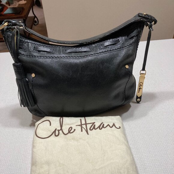 GUC Black Leather Cole Haan Satchel or Shoulder Bag - Picture 1 of 12